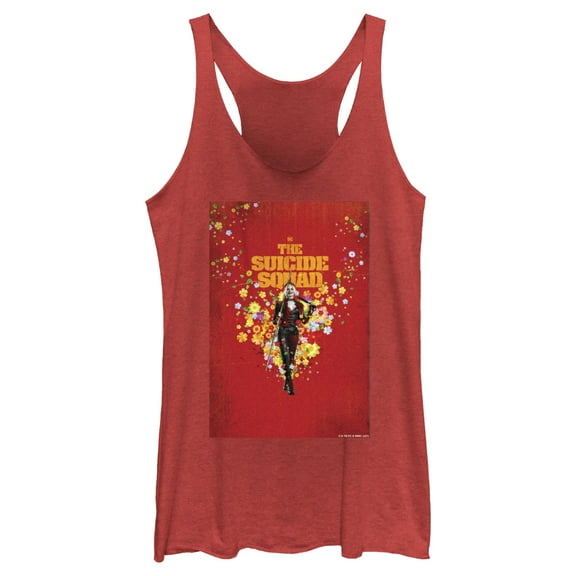 Women's The Suicide Squad Harley Quinn Poster  Racerback Tank Top Red Heather X Large