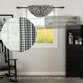 thumbnail image 4 of VHC Brands Annie Buffalo Check Cotton Farmhouse Kitchen Curtains Rod Pocket Balloon Valance, 15x60, Black, 4 of 7