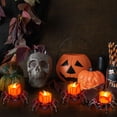 thumbnail image 3 of 6 velas de té de Halloween, velas LED sin llama de Halloween con pilas, luces de té de araña de Halloween, velas eléctricas falsas para decoración de fiesta de Halloween, 3 of 5