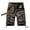 Coffee, variant on Clearance Mens Shorts, Men Casual Solid Zipper Button Pockets Cropped Cargo Shorts