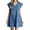 Blue, variant on Summer Cap Sleeve Women Casual Tie V Neck Loose Denim Mini Dress