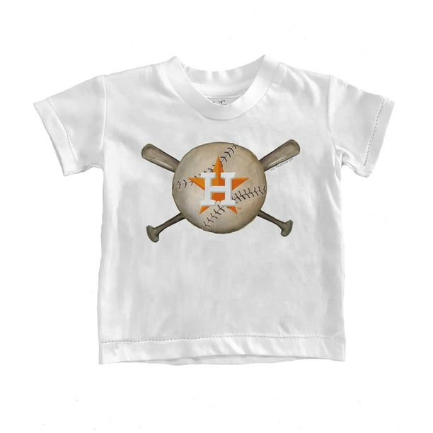 Houston Astros Tiny Turnip Toddler Baseball Crossbats TShirt White