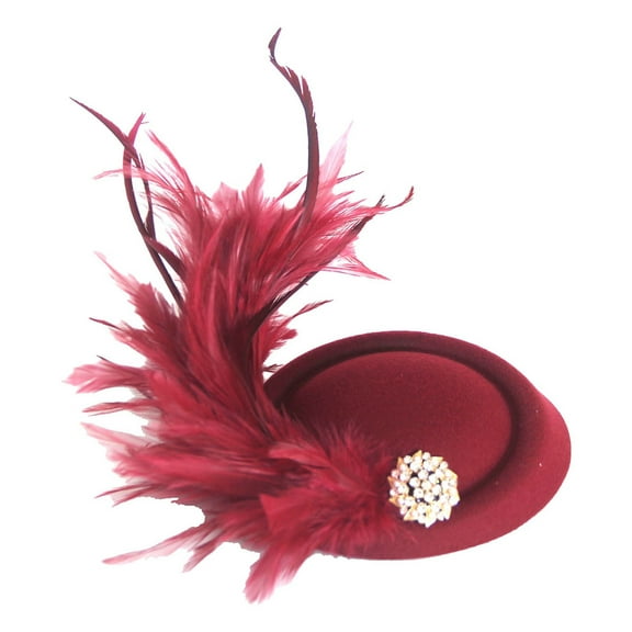 Elegant Vintage French Feather Mini Bridal Hat Wedding Hair Accessory for Bride Romantic Classic Chic