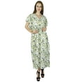 thumbnail image 3 of Bimba Women Long Floral Cotton Kaftan Sleep Maxi Gown Summer Caftan Coverup, 3 of 6