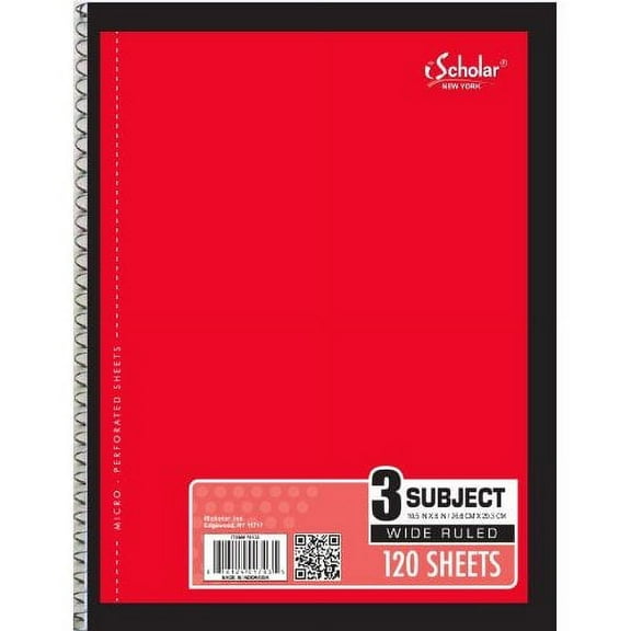 iScholar 3 Subject Wirebound Notebook 78103
