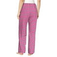thumbnail image 3 of Picia Pink Gingham Womens Soft Woven Cotton Elastic Waistband Sleep Pajama Pant Lounge Sleep Pant With Pockets And Drawstring-X-Large, 3 of 9