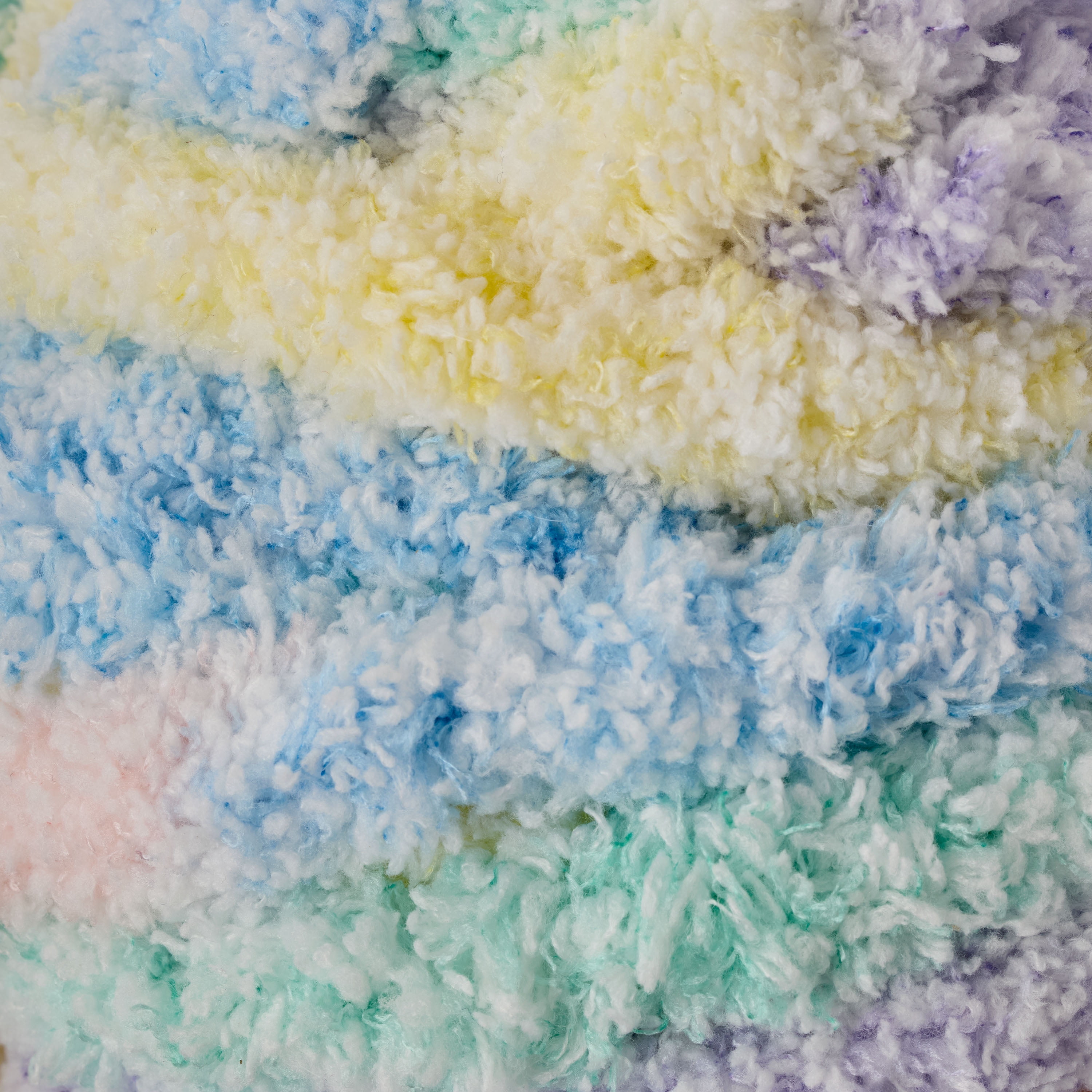 Mainstays Chunky Chenille Yarn, 31.7 yd, Heathered Multi Pastel, 100% Polyester, Super Bulky, Pack of 4