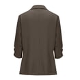 thumbnail image 6 of Homenesgenics Blazers for Women Plus Size Solid-Color Business-Casual 3/4-Sleeve Lapel Open-Front Blazer with Pockets Brown XL, 6 of 9