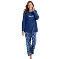 thumbnail image 5 of Dreams & Co. Women's Plus Size Long Sleeve Knit Pj Set Pajamas, 5 of 6