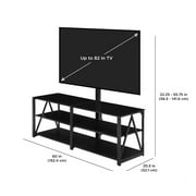 Whalen Spectrum 3-in-1 TV Stand for TVs up to 82”, Black Finish