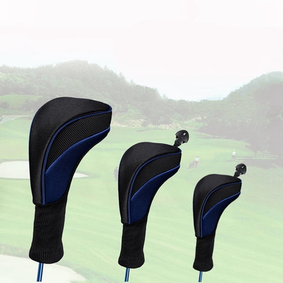 Suodoka 3‑Piece Blue Golf Club Head Covers – Durable Nylon Driver & Fairway Wood Protection Sleeve Set