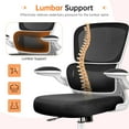 thumbnail image 5 of COOLHUT Office Chair, Ergonomic Desk Chair with Lumbar Support and Adjustable Armrests, Breathable Mesh Mid Back Computer Chair, Reclining Task Chair for Home Office, White, 5 of 11