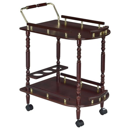 Plethoria Home Merlot and Brass 2-shelf Serving Cart