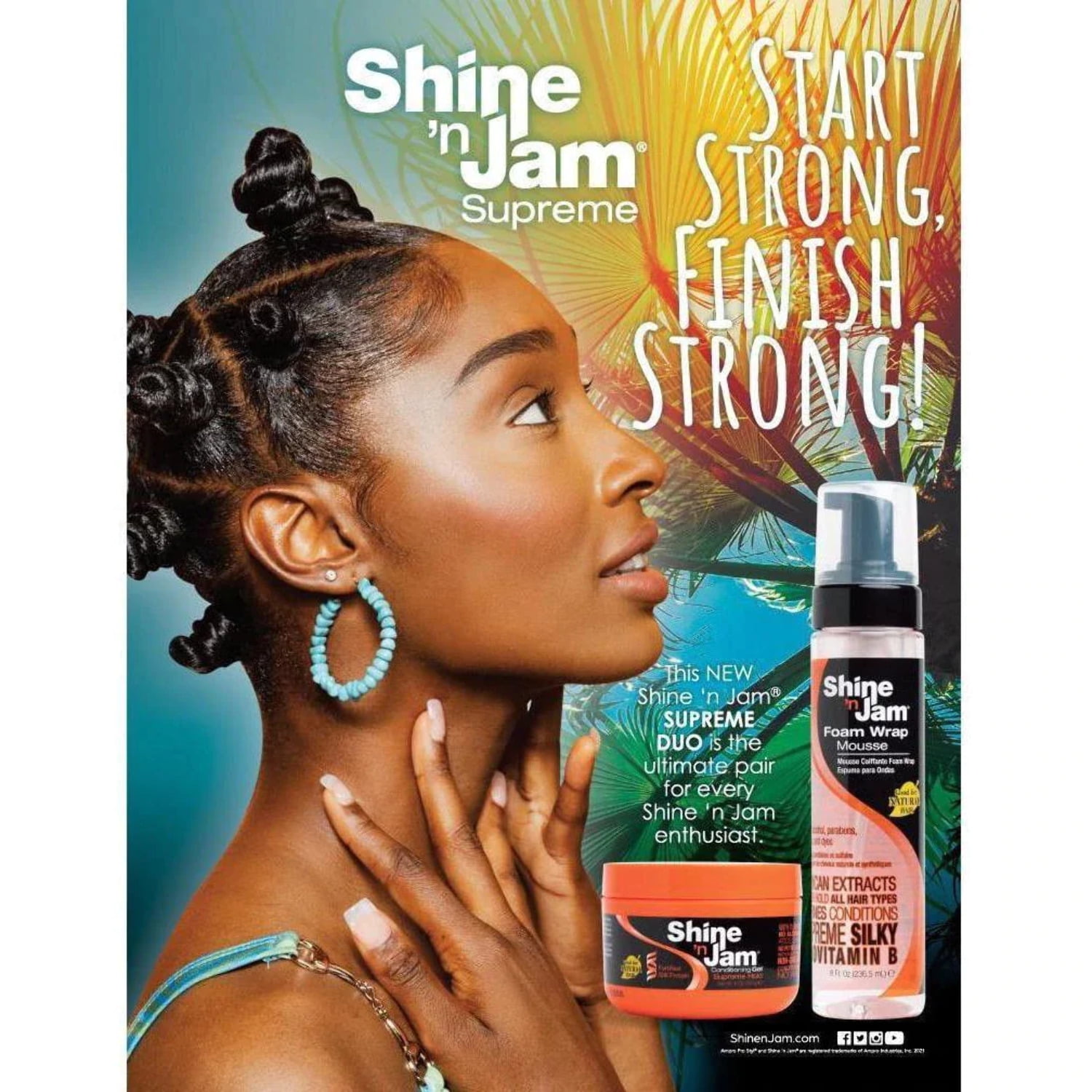 Ampro Pro Shine'n Jam Supreme Hold Gel 8oz - PRINCESSA Beauty Products