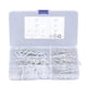 thumbnail image 1 of Kit de 125 pasadores de chaveta tipo R, tipo B, 8 tamaños, acero inoxidable, surtido, caja de embalaje transparente., 1 of 14