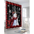 thumbnail image 5 of Red Plaid Christmas Waterproof Fabric Shower Curtain, Watercolor Snowman Snowflake Black Shower Curtain for Bathroom Curtains Bathtubs Hotel Washable Shower Curtains with 12 Hooks Long 72x78in, 5 of 6