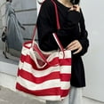 thumbnail image 5 of CHUMUD Striped Canvas Tote Handbag for Women Vertical Stripe Large Capacity Shoulder Bag for Shopping Travel, 5 of 7