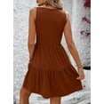 thumbnail image 2 of Women's Summer Casual Sleeveless V Neck Mini Dresses Flowy Tiered Swing Beach Sundress, 2 of 5