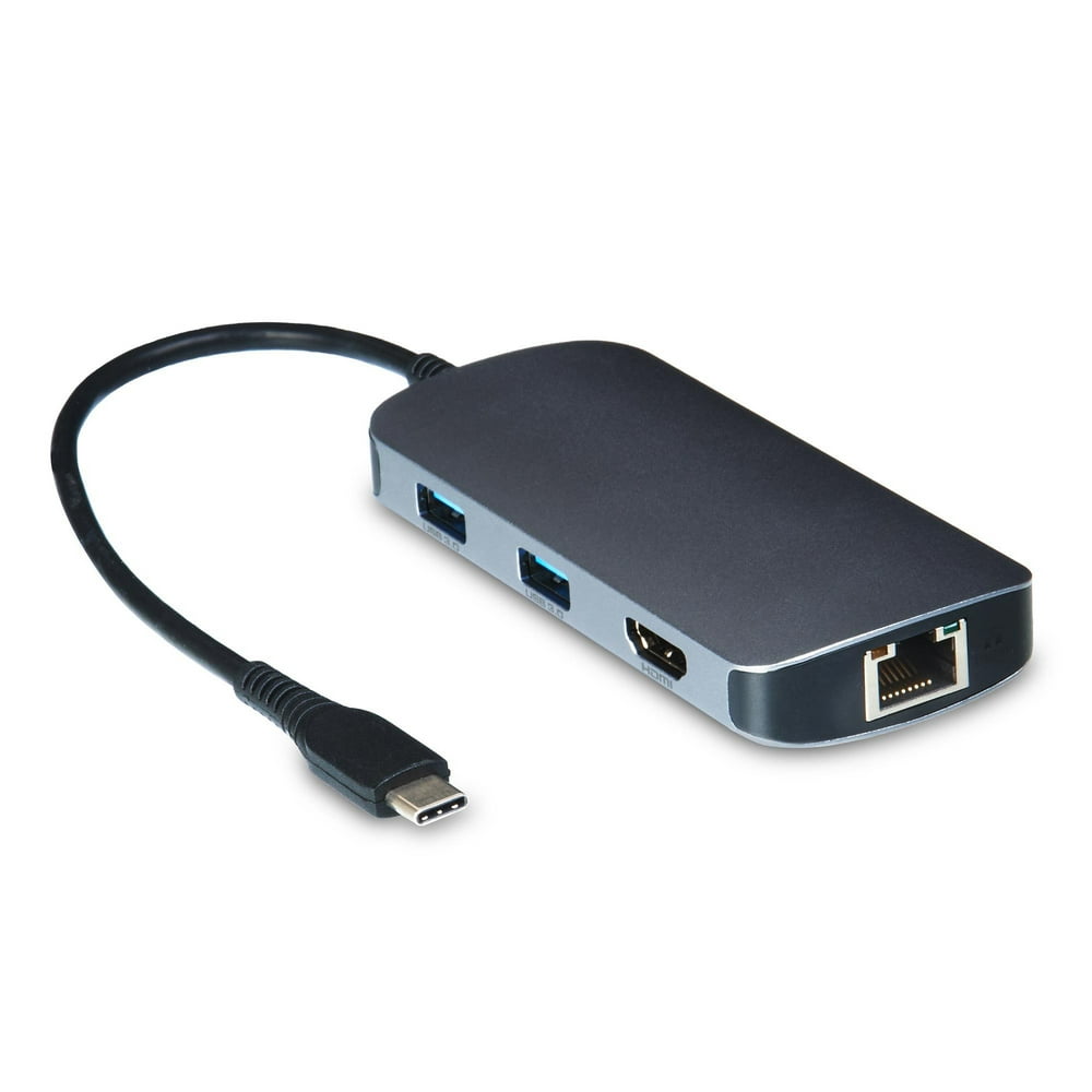onn. 8in1 USBC Adapter with Gigabit USB 3.0 and 4K HDMI