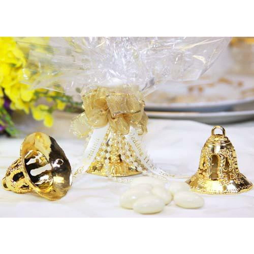 Plastic Bell Wedding Favor Decoration Gold (48 Pieces)