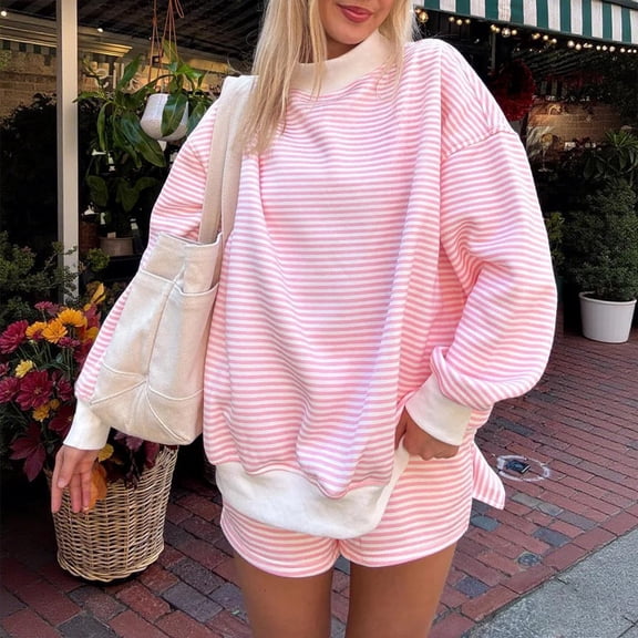 Women Oversized Mockneck Sweatshirt Striped Mock Neck Long Sleeve Pullover Shirt Fall Winter Lounge Tops S