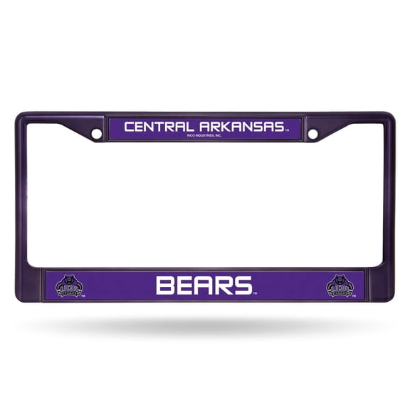 Central Arkansas NCAA Bears Chrome Metal (Purple Painted) License Plate Frame