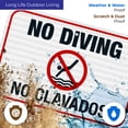 thumbnail image 5 of Bilingual No Diving Pool Sign, English Spanish,, 5 of 8