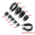 thumbnail image 2 of 10Pcs Durable Metal Hardware Useful Pipe Mounting Fix Cable Fasteners Wiring Hose Clamp Rubber Lined P Clips 13MM, 2 of 8