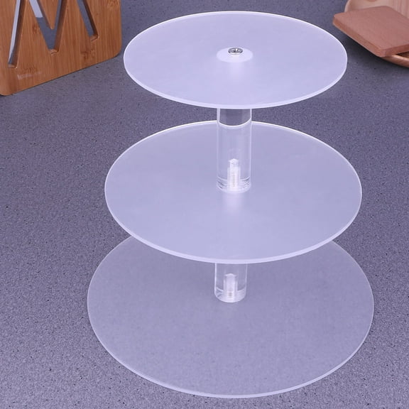 KALLORY 1Pack Stackable Cupcake and Cake Stand in White Color for Birthday Party