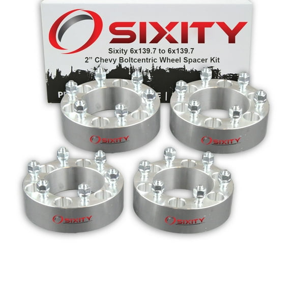 Sixity Auto 4 pc 2" 6x139.7 Wheel Spacers compatible with Chevy Colorado M12x1.5mm 1.25in Studs Lugs
