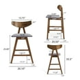 thumbnail image 3 of Noble House Marten Indoor Fabric Upholstered 25" Counter Stools, Set of 2, Dark Gray, Walnut, 3 of 8