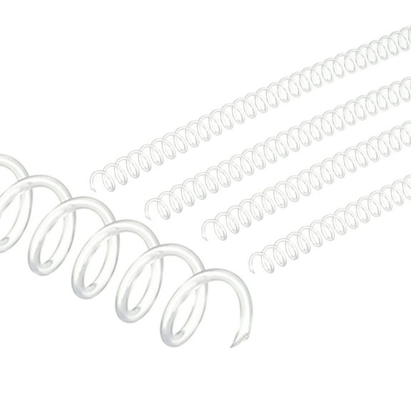 Uxcell 10mm(3/8") Plastic Spiral Binding Coils, 20 Pcs Binding Spirals 75 Sheet Capacity 3:1 Pitch Binding Spirals for Binding Paper Sheets, Transparent