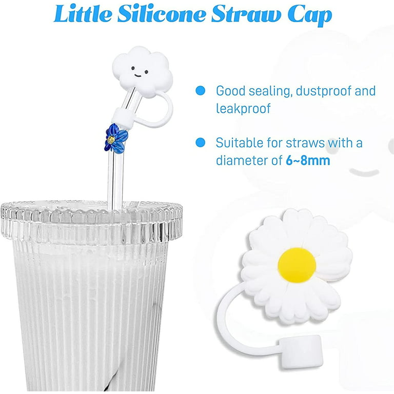 8 Pieces Silicone Straw Tips Cover Reusable Drinking Straw Lids Sunflower  Cherry Blossom Rainbow Cat Paw Straw Cap for 6-8 mm Straws Anti-dust Straw  Plugs - Yahoo Shopping