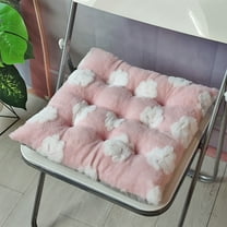Nkmbld Seat Cushions for Kitchen Chairs, Thickened Velvet Seat Cushion Square Tatami Mat, High Density Foam Comfortable Chair Pad for Office, Pink