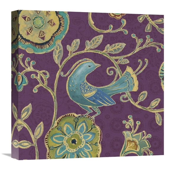 Global Gallery's Daphne Brissonnet 'Bohemian Wings IX Aubergine' Stretched Canvas Wall Art