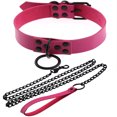 thumbnail image 1 of Collar de cuero con cadena Sexy, Collar Sm de entrenamiento alternativo, Bondage para perro, Collar esclavo, cadena de tracción, suministros para coqueteo de pareja, 1 of 1