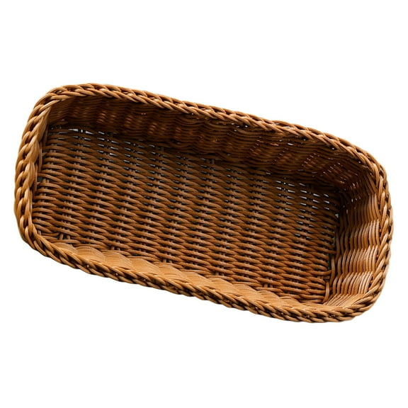 LEDMOMO Kitchen Cutlery Organizer Basket with Plastic Material and Elegant Woven Utensil Storage Light Brown