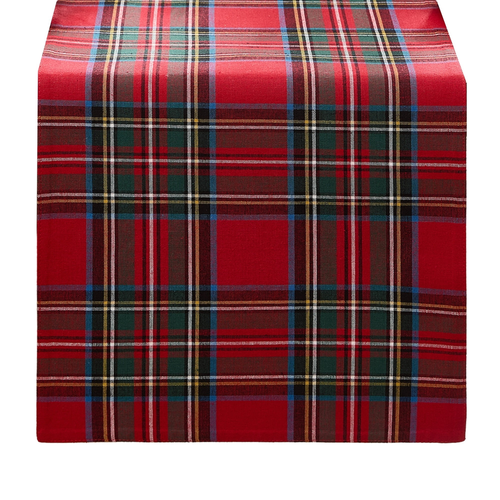 Elrene Home Fashions Stowe Tartan Holiday Plaid Table Runner, Red, 13" x 70"