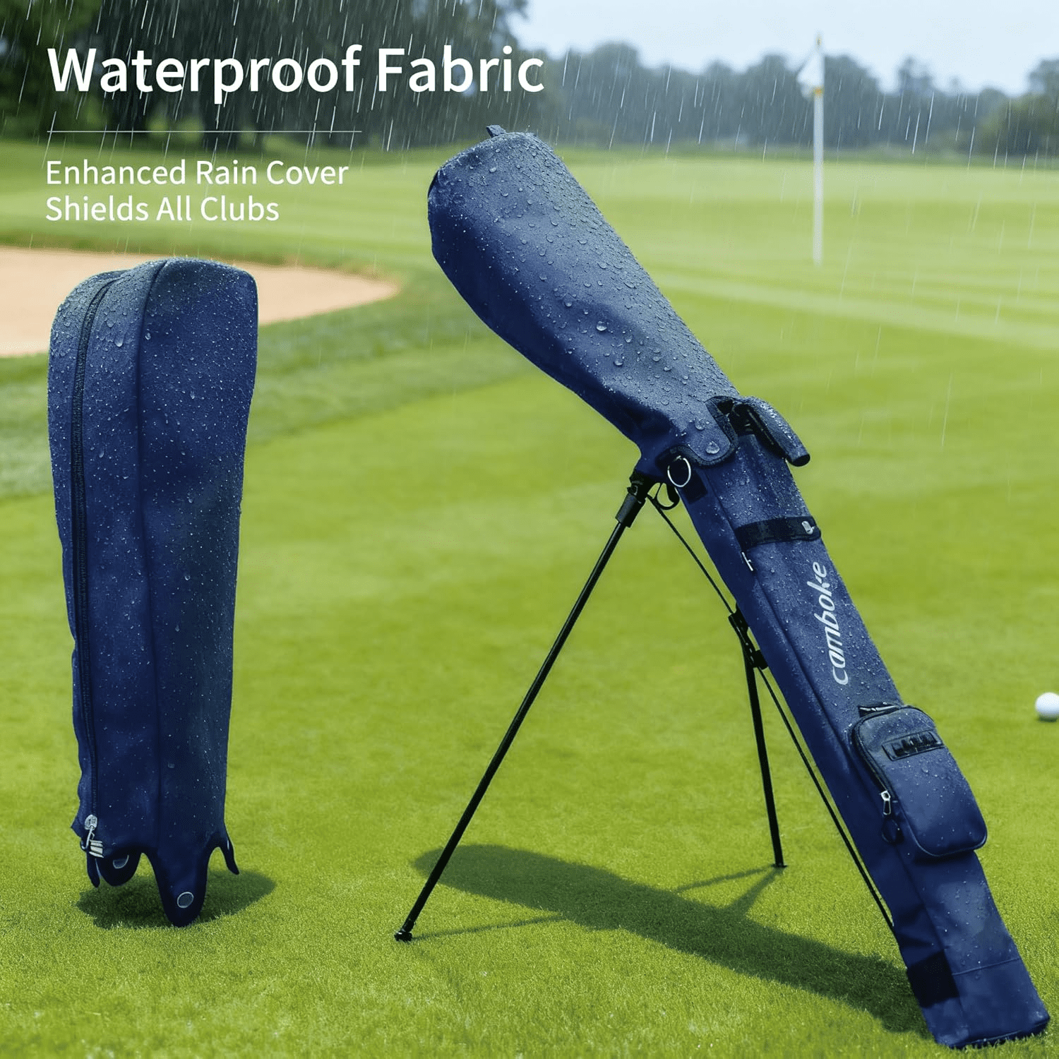 Lightweight Golf Stand Bag with Padded Strap - Portable 2-Way Divider  Weekend Golf Bag for Driving Range - Golf Carry Bag with Retractable Legs & Pocket - Durable Practice Bag for Men Women