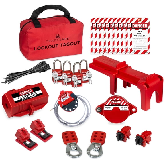 TRADESAFE Lockout Tagout Kit, LOTO Kit 25 Pcs, 2 Keys per Lock for Lock Out Tag Out
