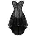 thumbnail image 1 of Women Sexy Lace Floral Corset Dress Victoria Vintage Corset Top Waist Cincher Bustier Gothic Asymmetrical Skirt Set Xs-6xl, 1 of 5