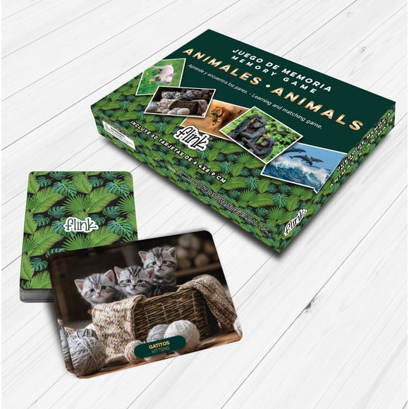 JUEGO DE MEMORIA DE ANIMALES FLINK 60 CARTAS Flink cartas