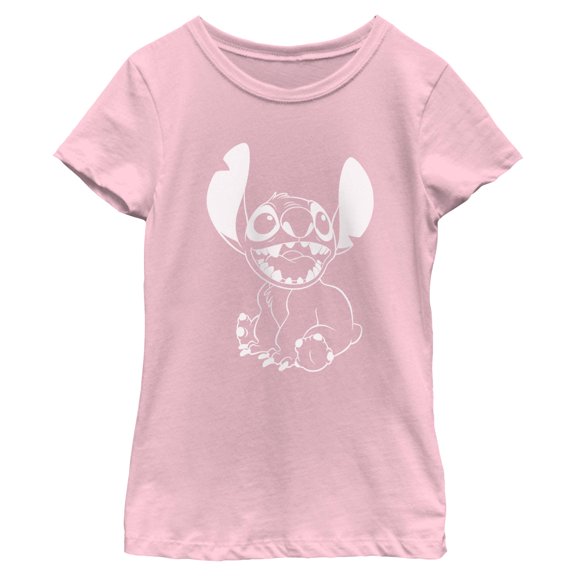 Girls Lilo & Stitch Negative Black and White T Shirt