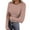 Coffee, variant on Women's Long Sleeve Shirts Crew Neck Rib Knit Slim Fit Tops Basic Tee Striped Fall Casual Underscrubs Layer T-Shirt Light Blue-1 M