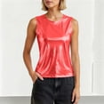 thumbnail image 5 of cocolona Summer Shiny Tank Tops Crew Neck Sleeveless Slim Fit Party Club Shirts Trendy Casual Sparkly Blouses, 5 of 7