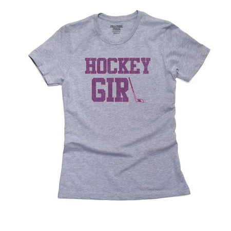 Hockey Girl Inspirational Graphic Design Women's Cotton Grey T-Shirt