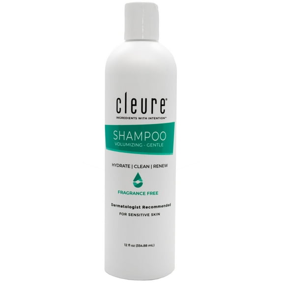 Cleure Fragrance Free Volumizing Shampoo for Sensitive Skin - Sulfate Free (12 oz, Pack of 1)