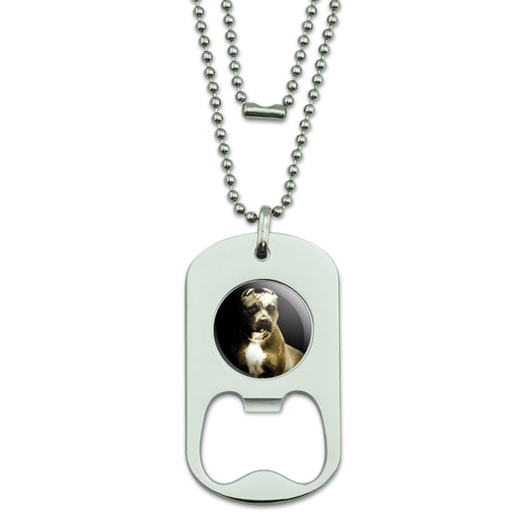 Pitbull Dog Dog Tag Bottle Opener