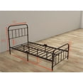 thumbnail image 3 of Tslinn Metal Twin Bed Frame with Headboard and Footboard,Brown Color,Classic Style, 3 of 4