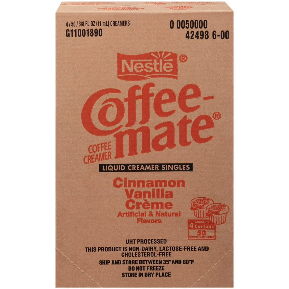 CoffeeMate Cinnamon Vanilla Crème Liquid Coffee Creamer singles 50 ct